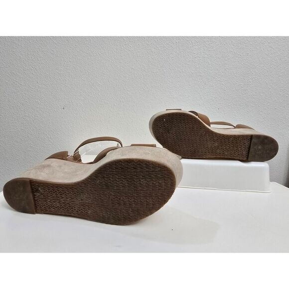 MICHAEL Michael Kors Women's Desiree Wedge Sandals Brown Leather Upper Size 6.5 - Picture 3 of 9